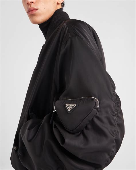 bomber prada nero donna|bomber prada re nylon.